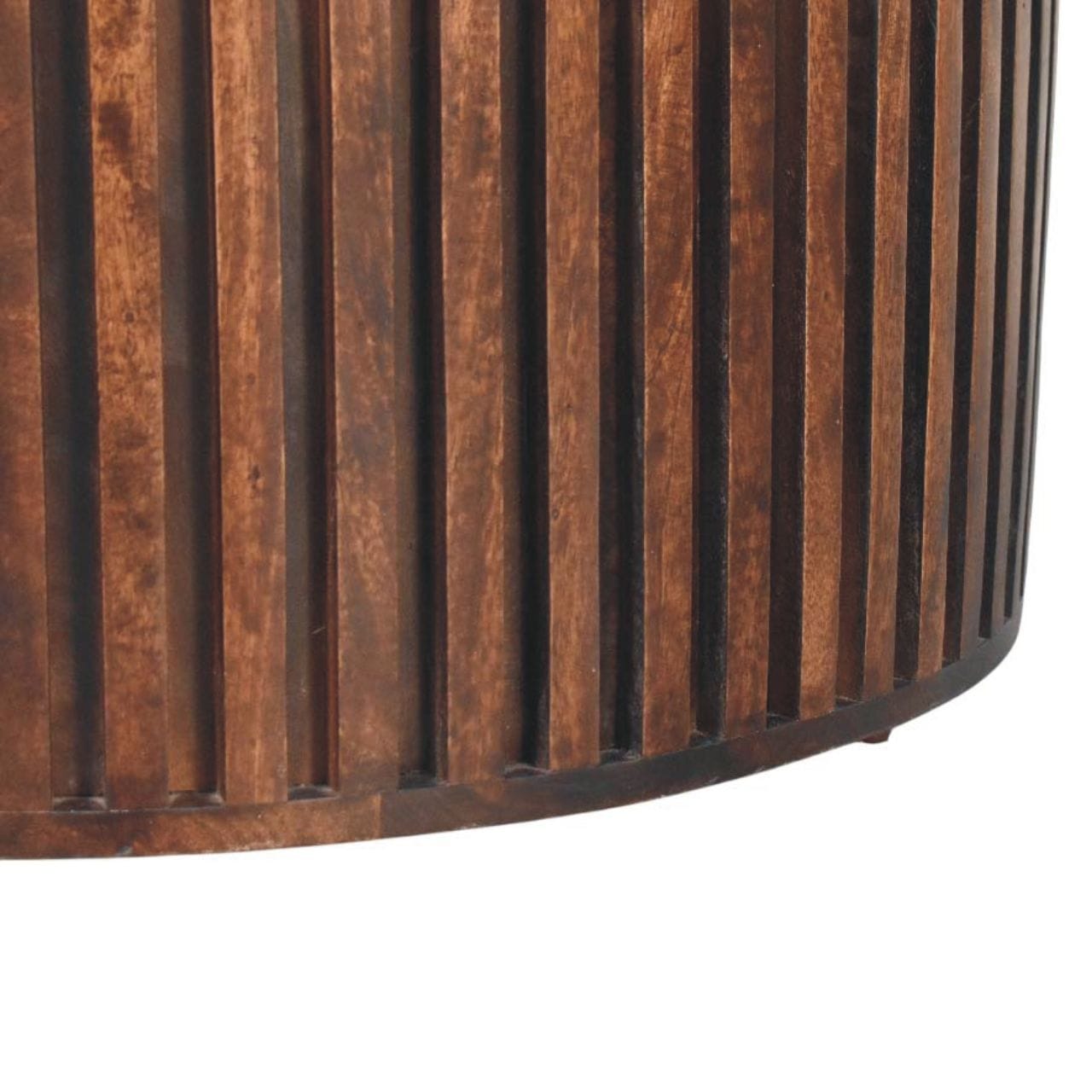 Orion Slatted Coffee Table - Solid Mango Wood Center Table for Living Room - product view 8 showing handcrafted solid...