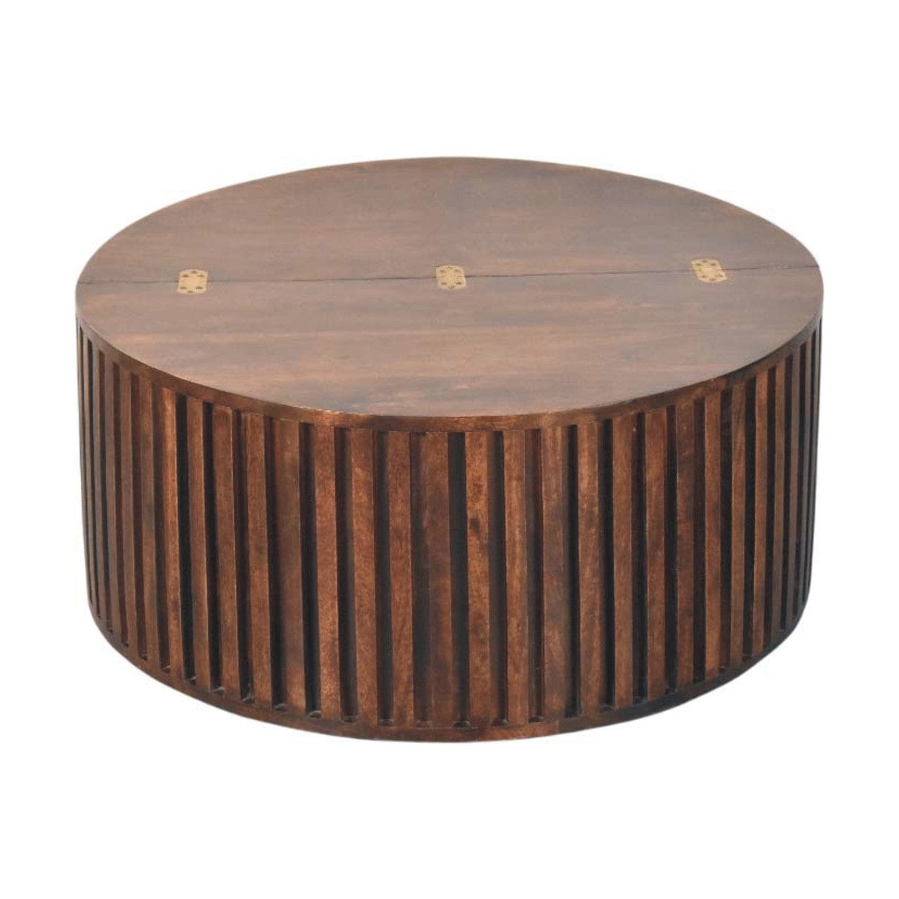 Orion Slatted Coffee Table - Solid Mango Wood Center Table for Living Room - product view 2 showing handcrafted solid...
