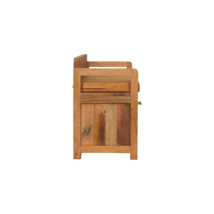 Oxford Oak-ish 2 Drawer Storage Bench - Solid Mango Wood Seating Furniture for Entryway - product view 8 showing...