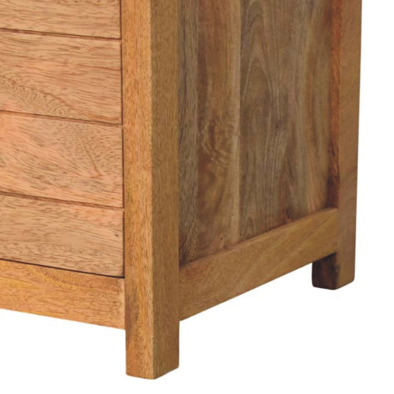Oxford Oak-ish 2 Drawer Storage Bench - Solid Mango Wood Seating Furniture for Entryway - product view 7 showing...