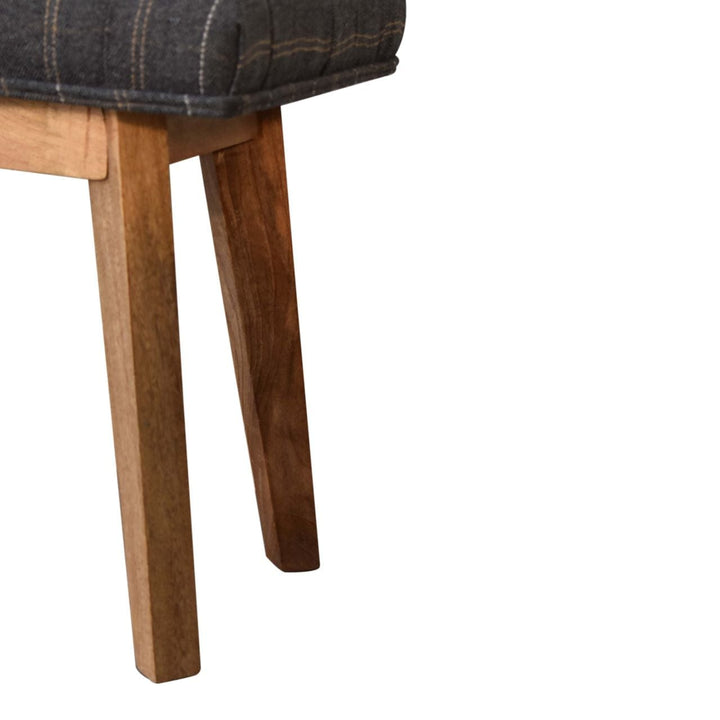 Pewter Tweed Bench - Solid Mango Wood Seating Furniture for Entryway - product view 7 showing handcrafted solid mango...