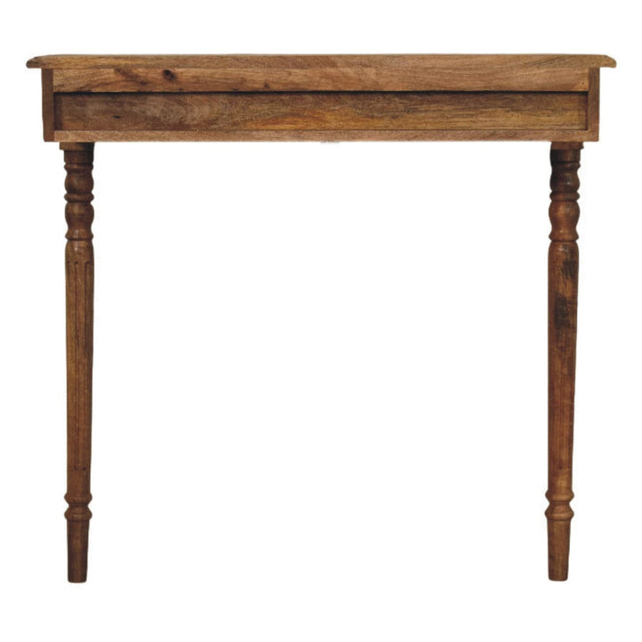 Solid Mango Wood Wall-Mounted Radiator Console Table - product view 6 showing handcrafted solid mango wood console table