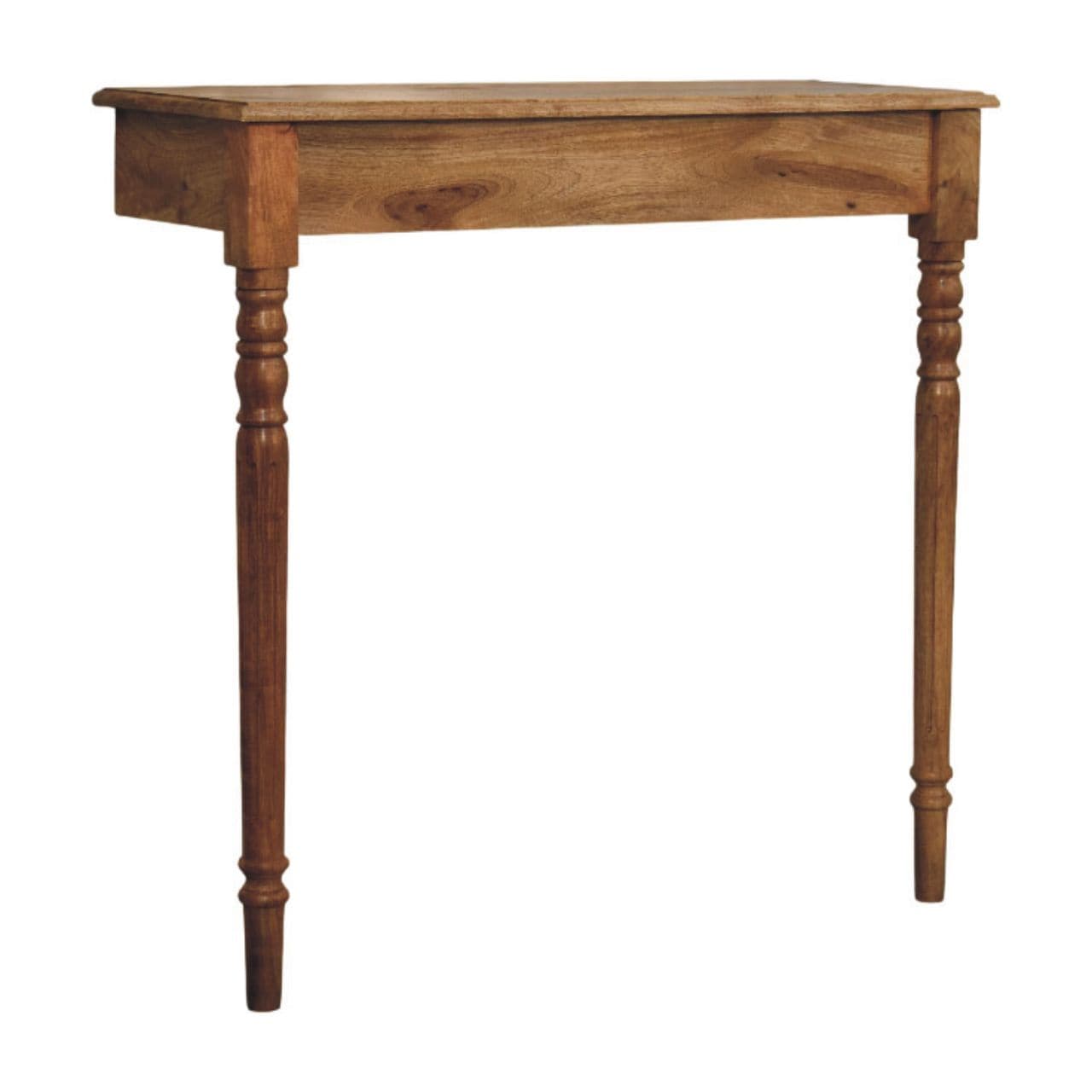 Solid Mango Wood Wall-Mounted Radiator Console Table - product view 2 showing handcrafted solid mango wood console table