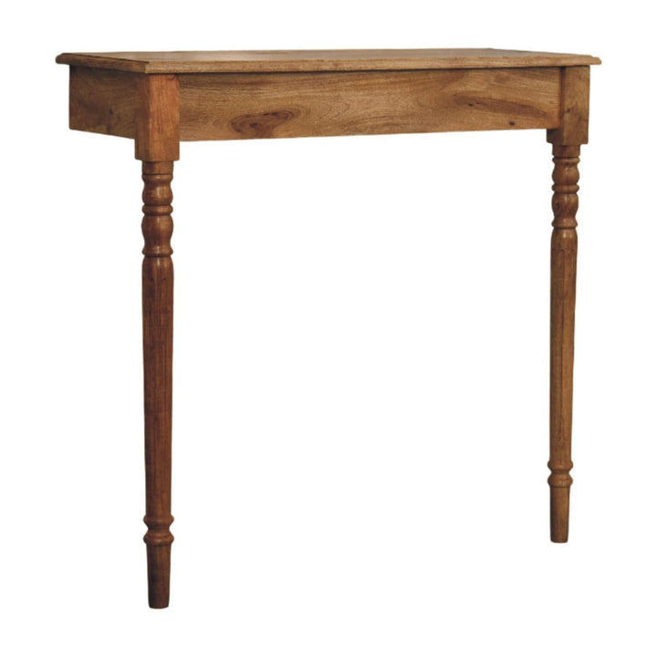 Solid Mango Wood Wall-Mounted Radiator Console Table - product view 2 showing handcrafted solid mango wood console table
