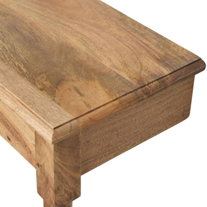 Solid Mango Wood Wall-Mounted Radiator Console Table - product view 4 showing handcrafted solid mango wood console table