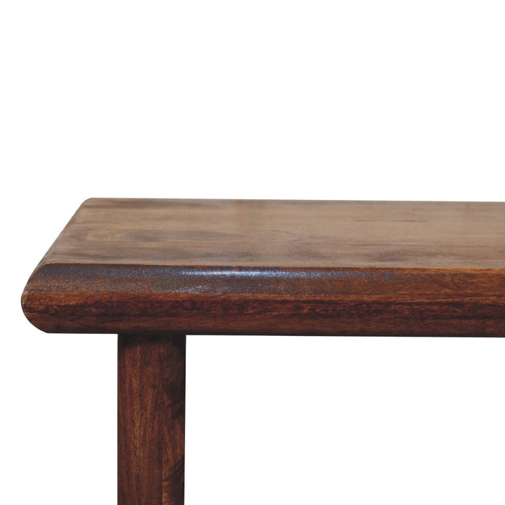 Rio Coffee Table - Solid Mango Wood Center Table for Living Room - product view 6 showing handcrafted solid mango wood...