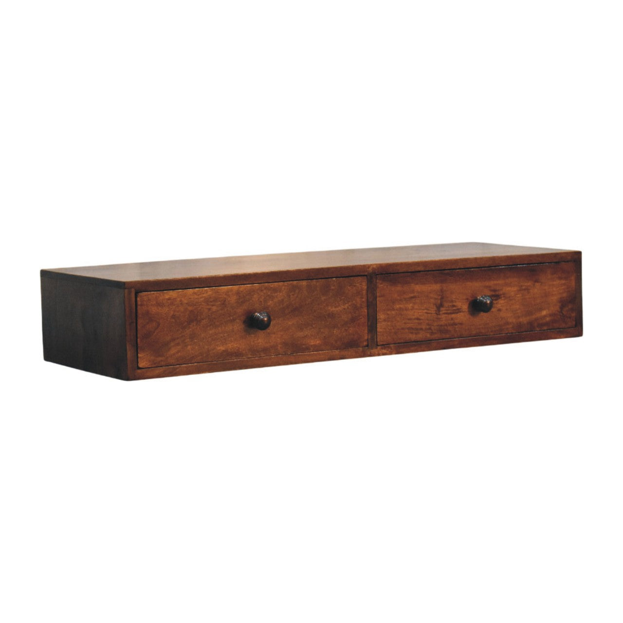 Roasted Almond Slim Console Table in Solid Mango Wood - main view showing handcrafted solid mango wood console table