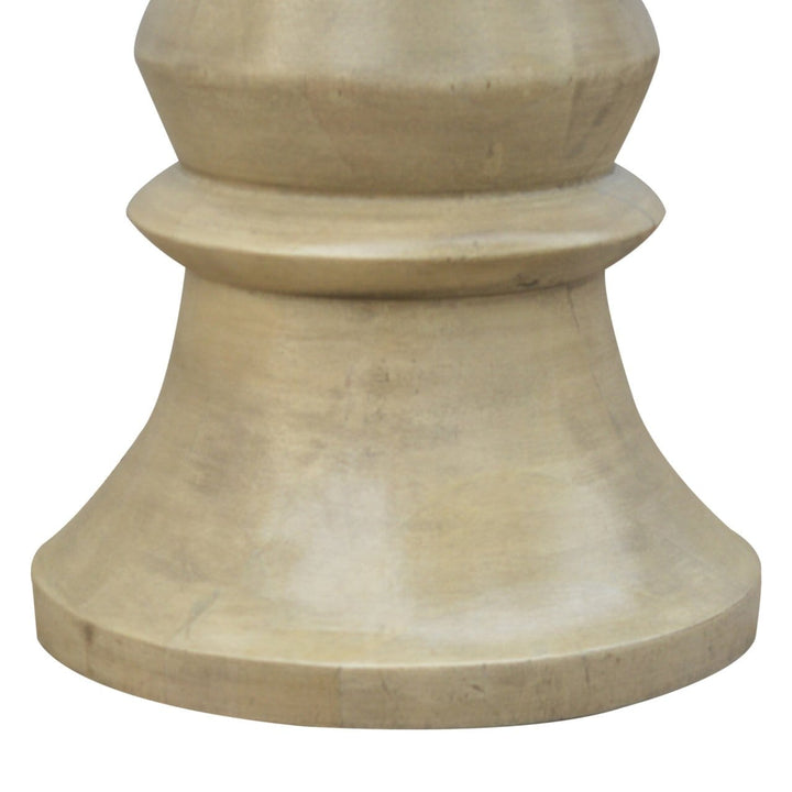 Roman Style Accent Stool - Solid Mango Wood Accent Seating - product view 5 showing handcrafted solid mango wood stool