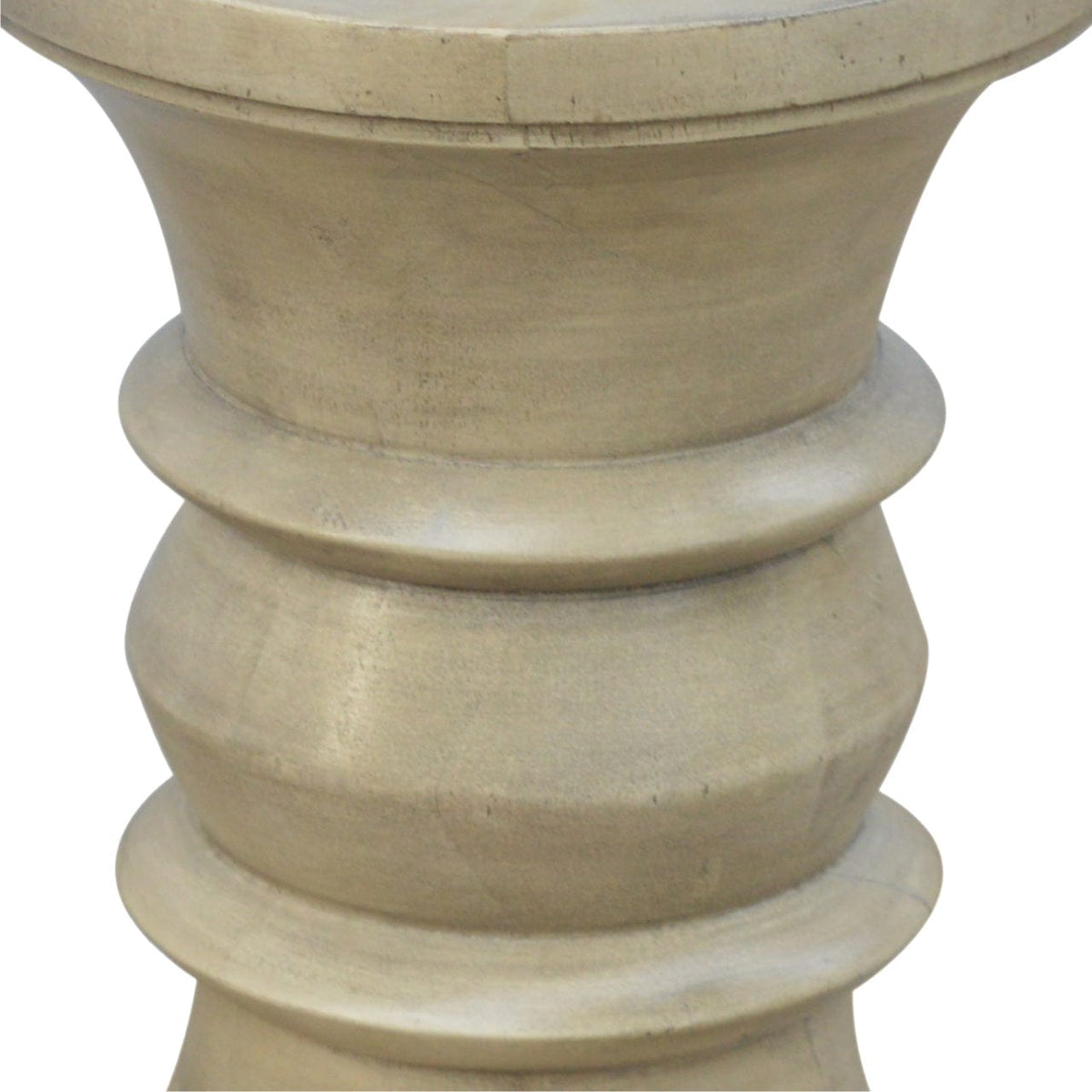 Roman Style Accent Stool - Solid Mango Wood Accent Seating - product view 6 showing handcrafted solid mango wood stool