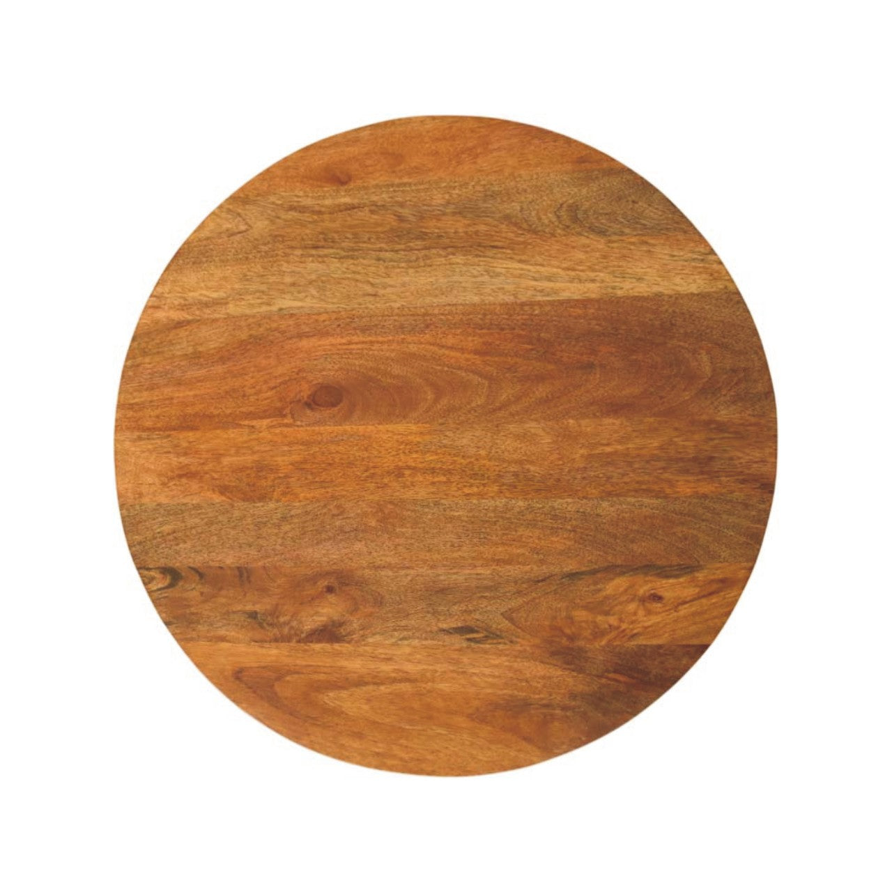 Round Fluted Coffee Table in Solid Mango Wood - product view 5 showing handcrafted solid mango wood coffee table