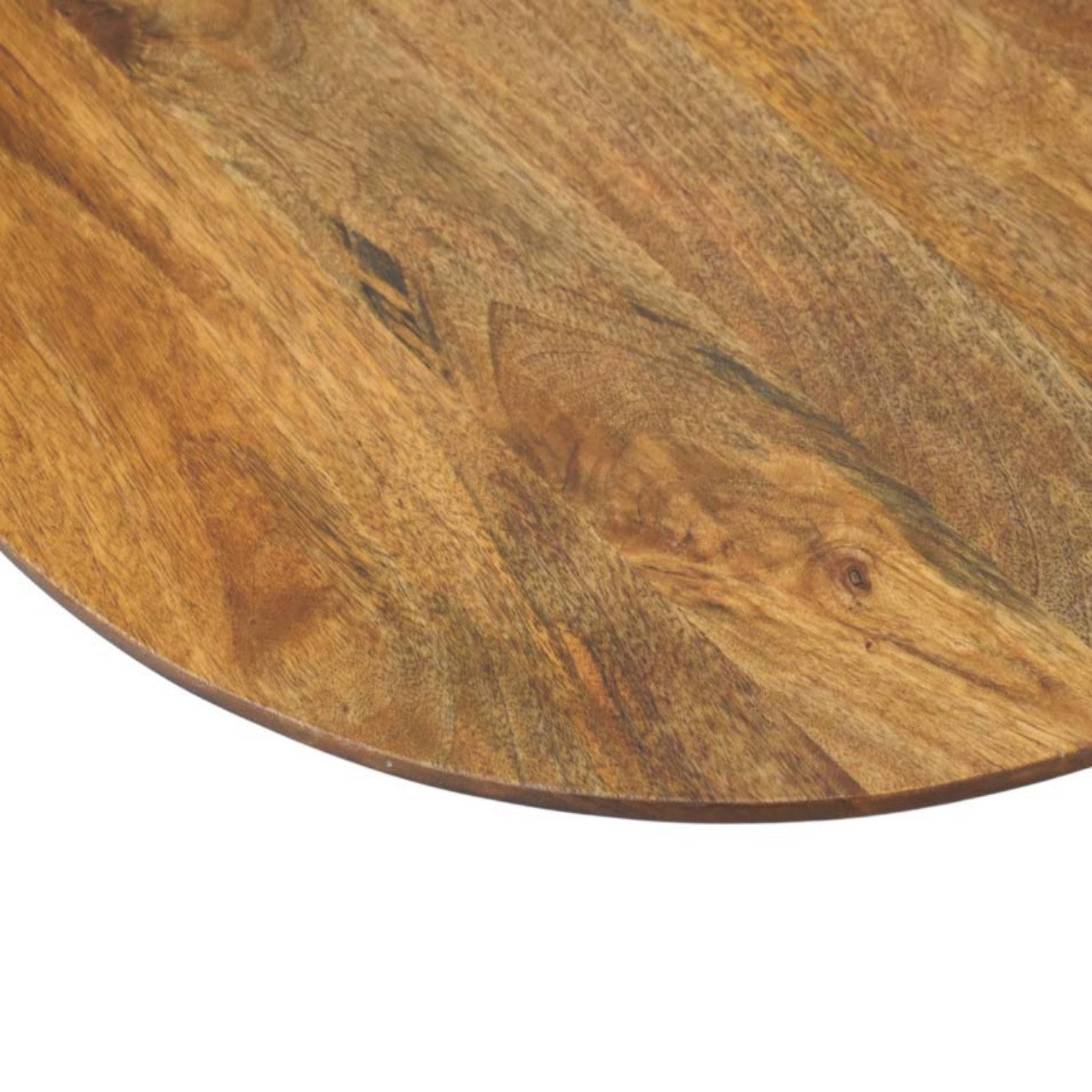 Round Fluted Coffee Table in Solid Mango Wood - product view 4 showing handcrafted solid mango wood coffee table