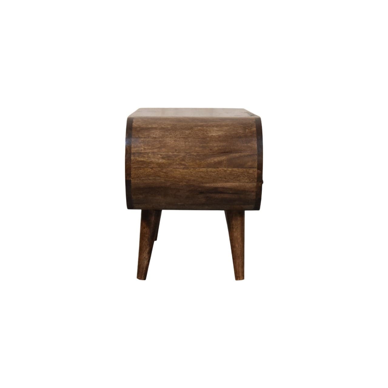 Rounded Edge 2-Drawer Media Unit - Solid Mango Wood TV Stand for Living Room - product view 8 showing handcrafted solid...