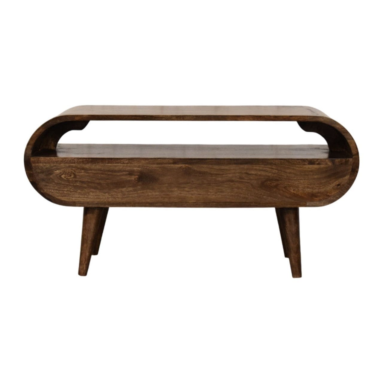 Rounded Edge 2-Drawer Media Unit - Solid Mango Wood TV Stand for Living Room - product view 9 showing handcrafted solid...