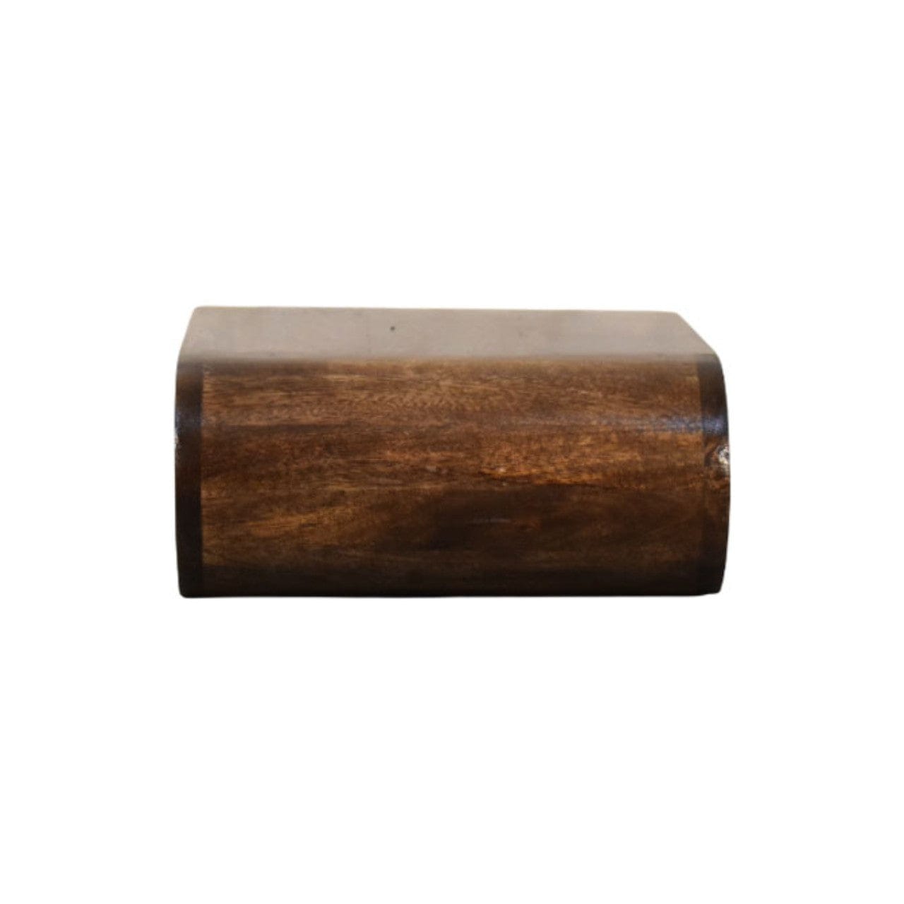 Classic Grey Rounded Wall-Mounted Bedside Table in Solid Mango Wood - product view 7 showing handcrafted solid mango wood...