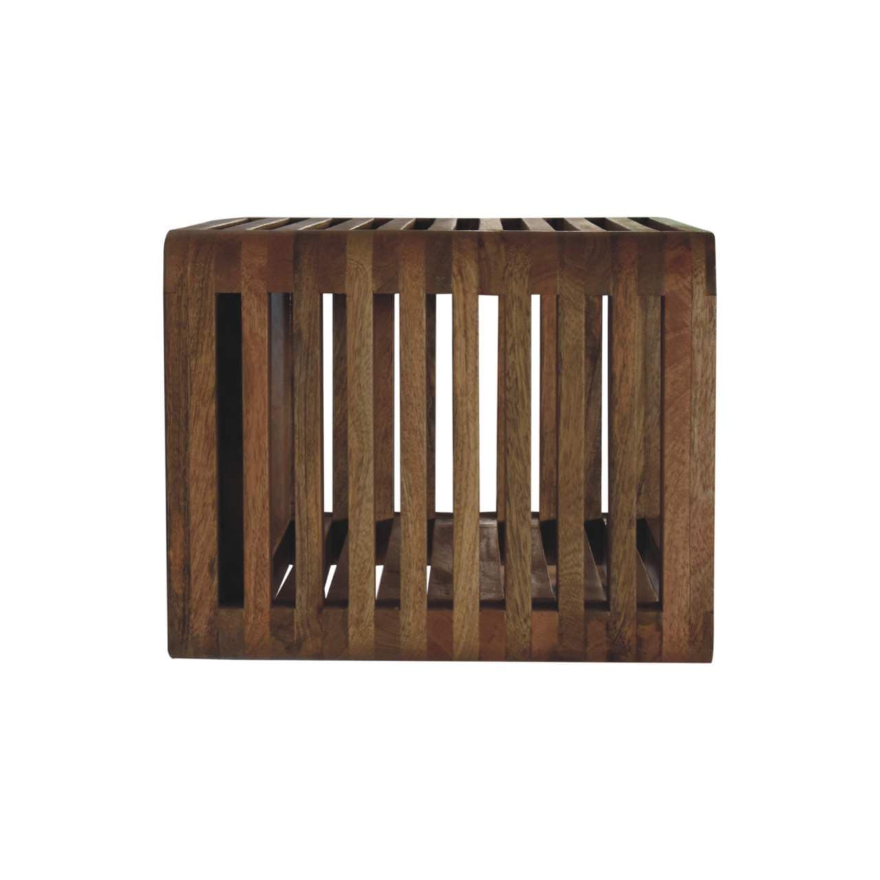 Rustic Floating Nightstand - Solid Mango Wood Bedside Table for Bedroom - product view 8 showing handcrafted solid mango...