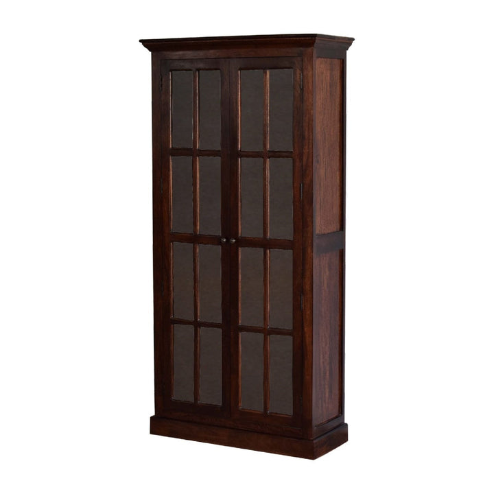 Rustic Lodge Tall Cherry Glazed Sideboard - Solid Mango Wood Buffet Cabinet for Dining Room - product view 2 showing...