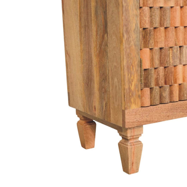 Rustic Lodge Marbella Sideboard - Solid Mango Wood Buffet Cabinet for Dining Room - product view 7 showing handcrafted...