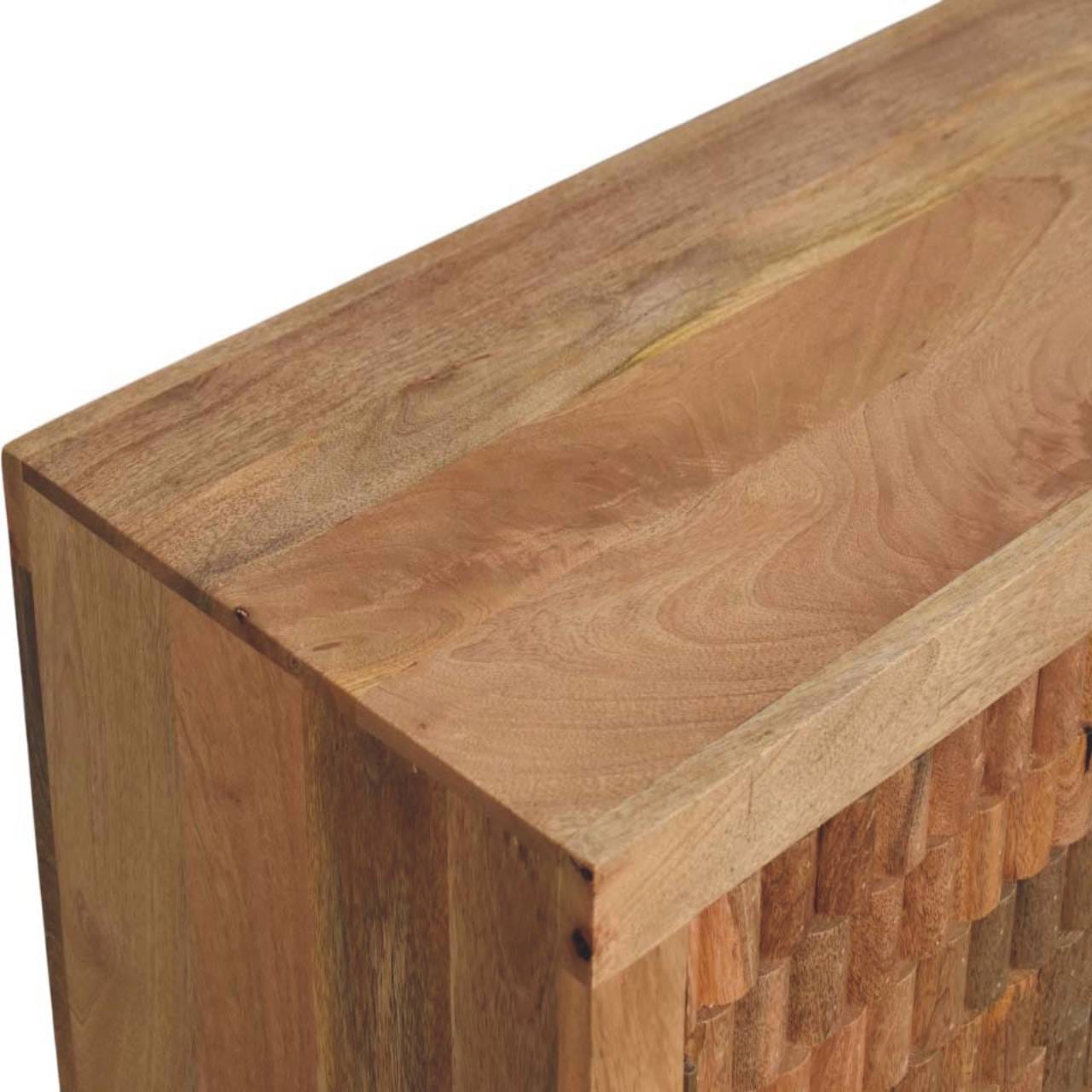 Rustic Lodge Marbella Sideboard - Solid Mango Wood Buffet Cabinet for Dining Room - product view 5 showing handcrafted...