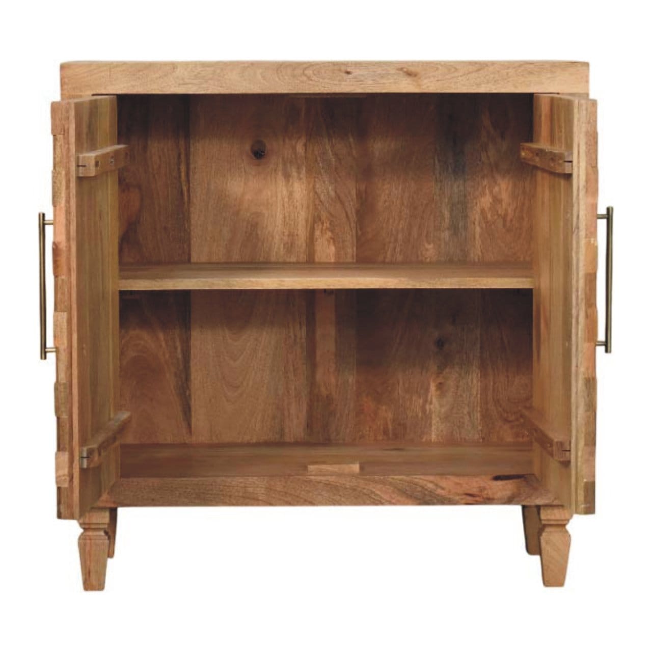 Rustic Lodge Marbella Sideboard - Solid Mango Wood Buffet Cabinet for Dining Room - product view 6 showing handcrafted...