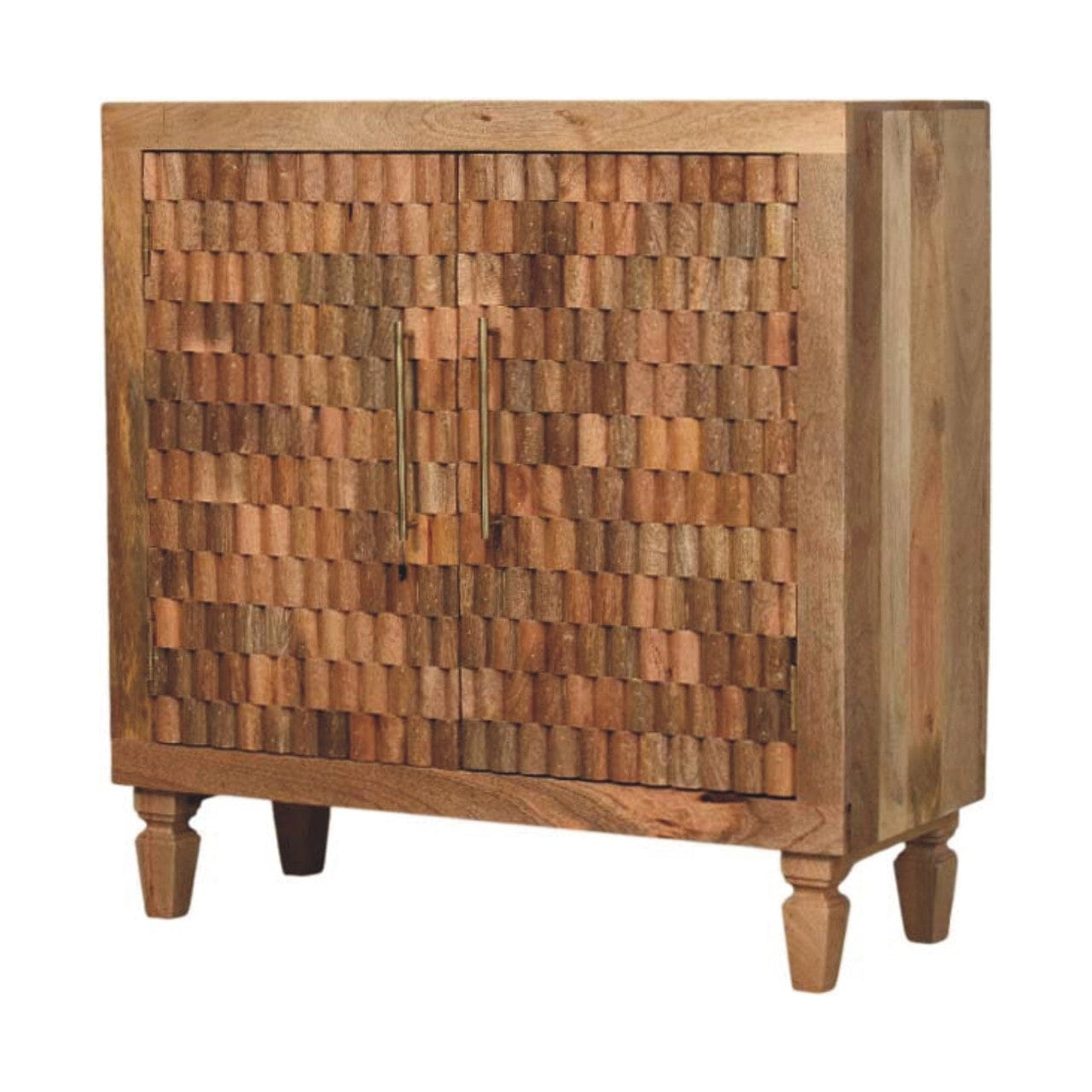 Rustic Lodge Marbella Sideboard - Solid Mango Wood Buffet Cabinet for Dining Room - product view 3 showing handcrafted...
