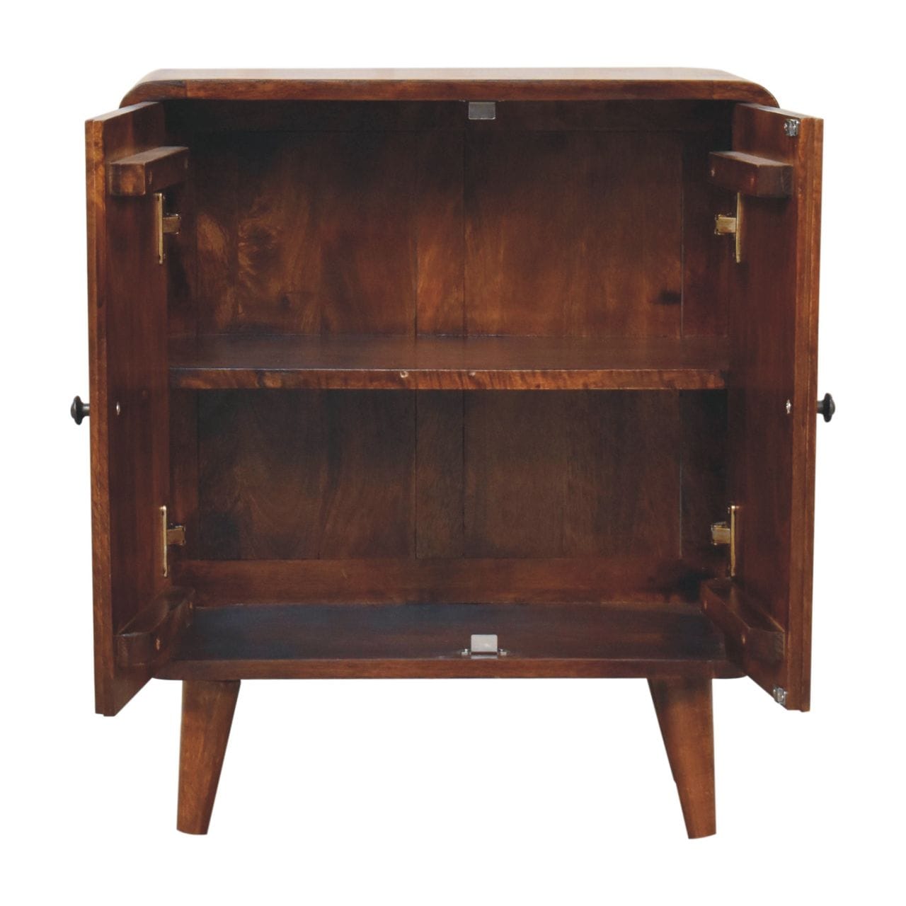 Rustic Lodge Mini Classic Chestnut Sideboard - Solid Mango Wood Buffet Cabinet for Dining Room - product view 7 showing...