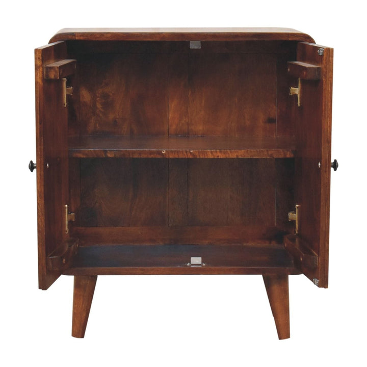 Rustic Lodge Mini Classic Chestnut Sideboard - Solid Mango Wood Buffet Cabinet for Dining Room - product view 7 showing...