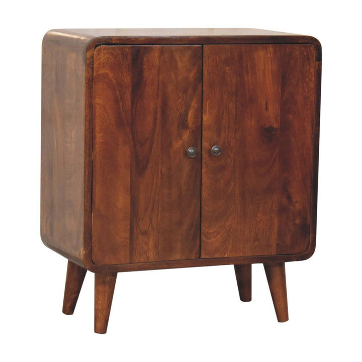 Rustic Lodge Mini Classic Chestnut Sideboard - Solid Mango Wood Buffet Cabinet for Dining Room - product view 3 showing...