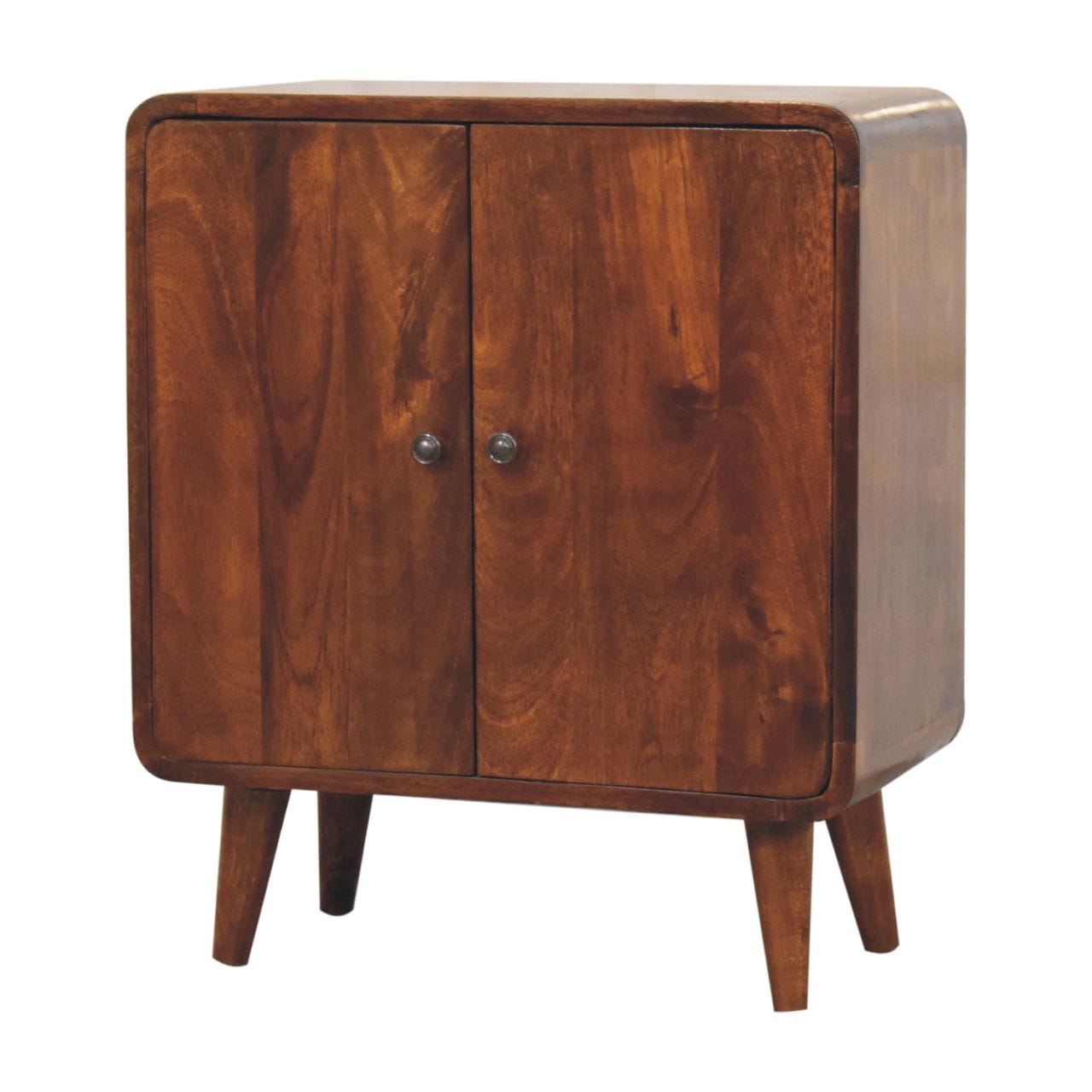 Rustic Lodge Mini Classic Chestnut Sideboard - Solid Mango Wood Buffet Cabinet for Dining Room - product view 4 showing...
