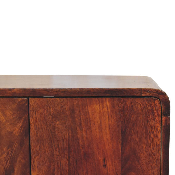 Rustic Lodge Mini Classic Chestnut Sideboard - Solid Mango Wood Buffet Cabinet for Dining Room - product view 5 showing...
