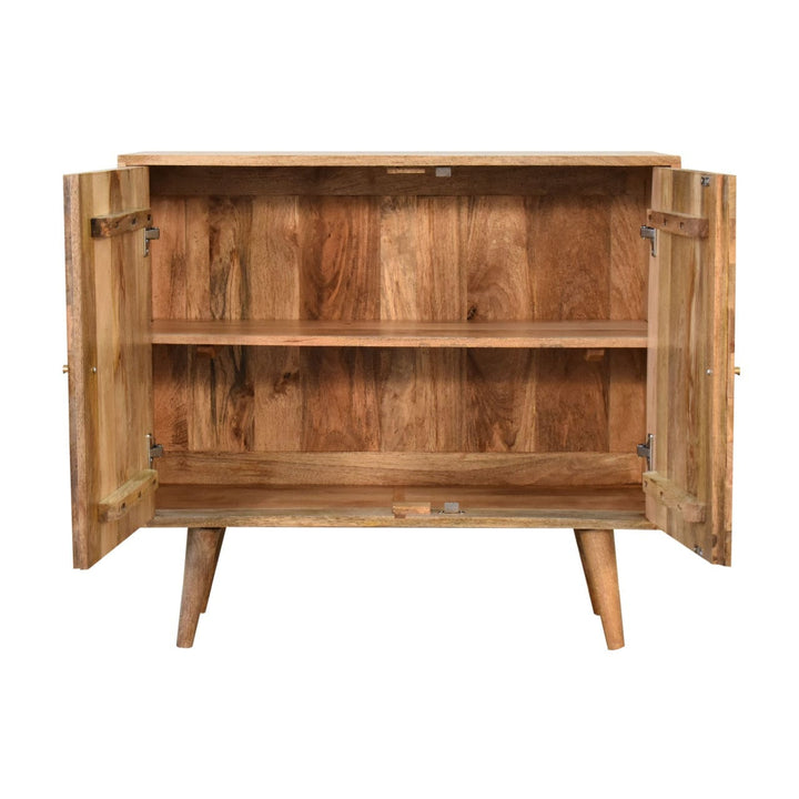 Rustic Lodge Muna Sideboard - Solid Mango Wood Buffet Cabinet for Dining Room - product view 8 showing handcrafted solid...