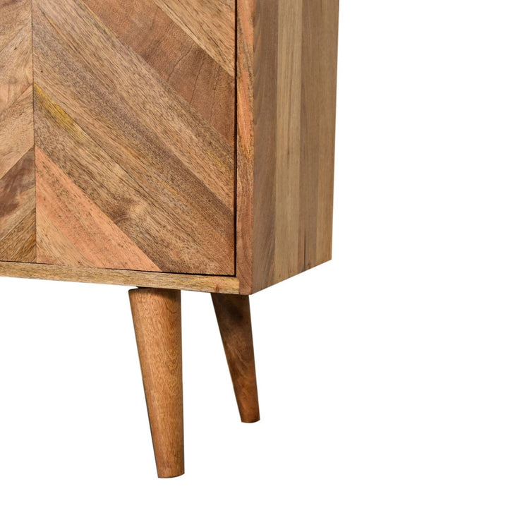 Rustic Lodge Muna Sideboard - Solid Mango Wood Buffet Cabinet for Dining Room - product view 7 showing handcrafted solid...