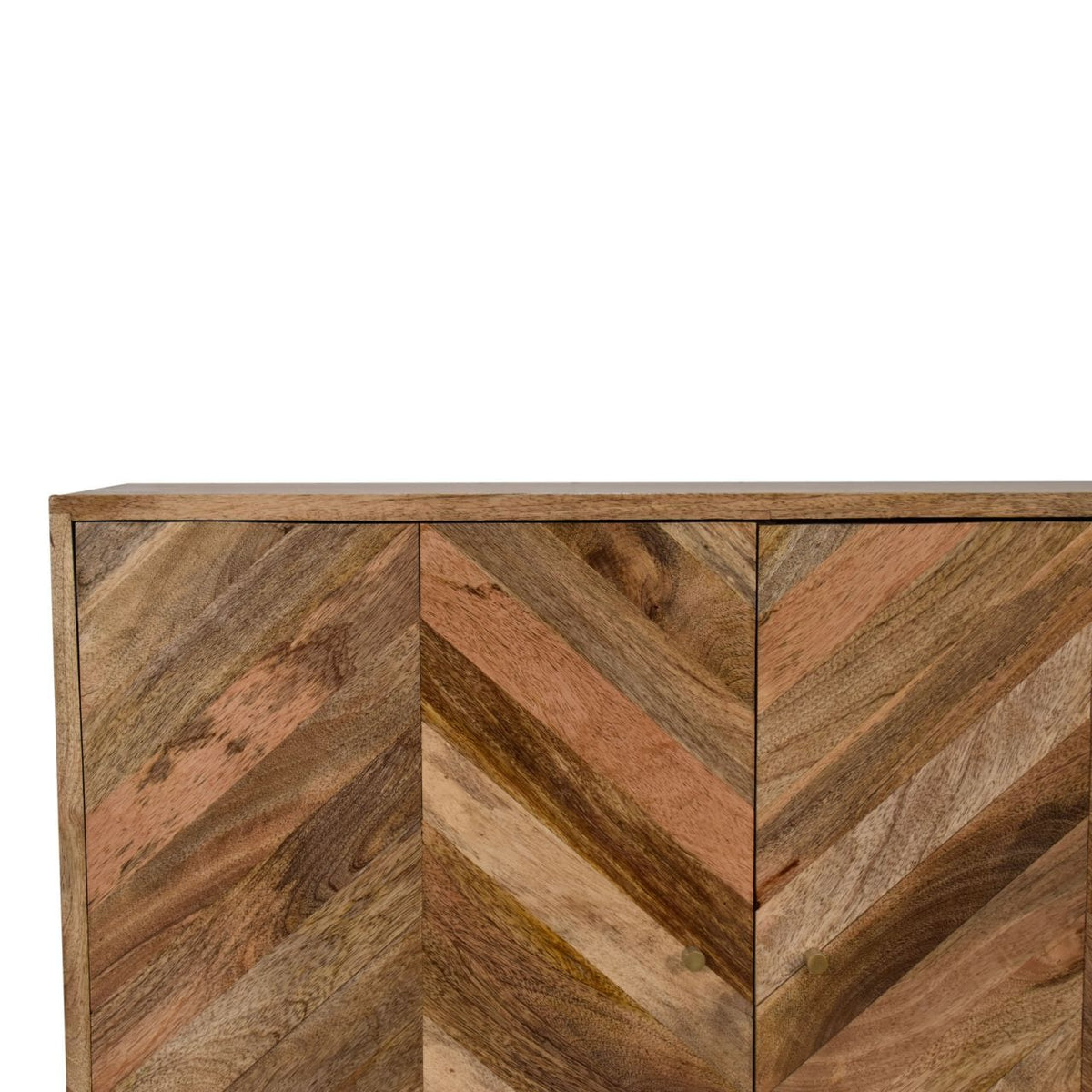 Rustic Lodge Muna Sideboard - Solid Mango Wood Buffet Cabinet for Dining Room - product view 5 showing handcrafted solid...