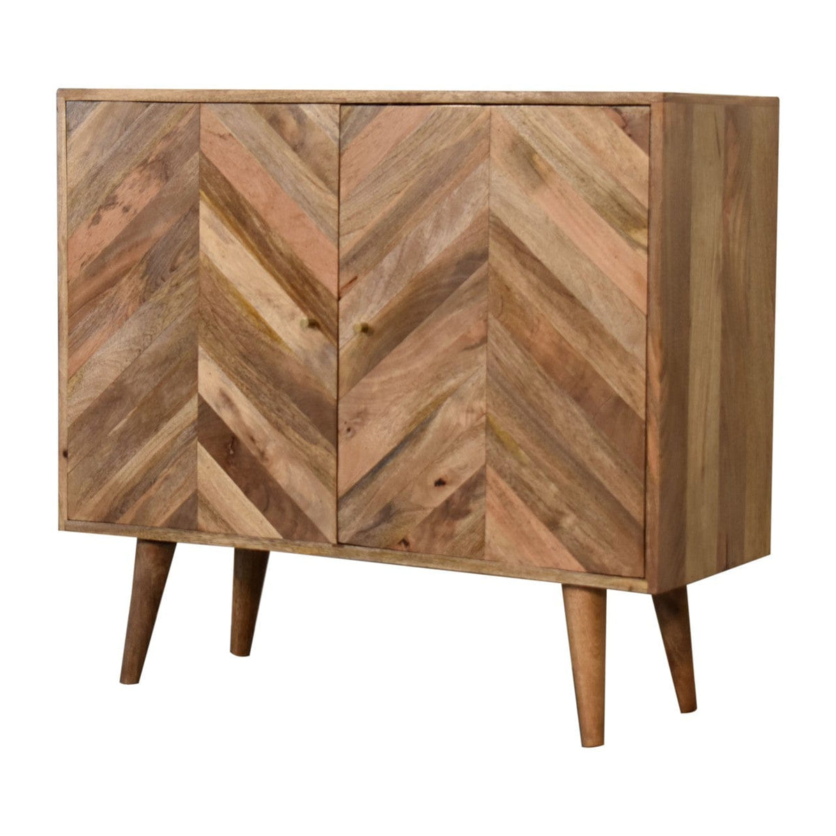 Rustic Lodge Muna Sideboard - Solid Mango Wood Buffet Cabinet for Dining Room - product view 4 showing handcrafted solid...