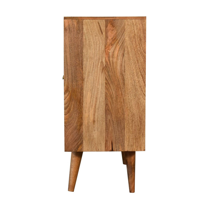 Rustic Lodge Muna Sideboard - Solid Mango Wood Buffet Cabinet for Dining Room - product view 9 showing handcrafted solid...