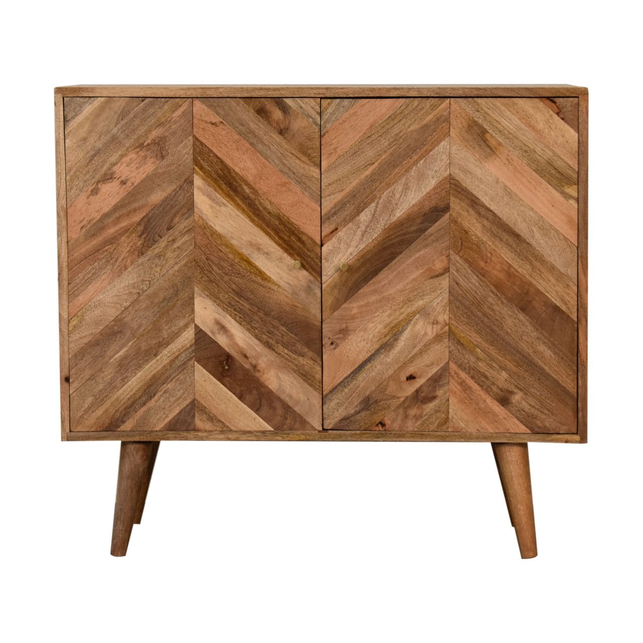 Rustic Lodge Muna Sideboard - Solid Mango Wood Buffet Cabinet for Dining Room - product view 2 showing handcrafted solid...