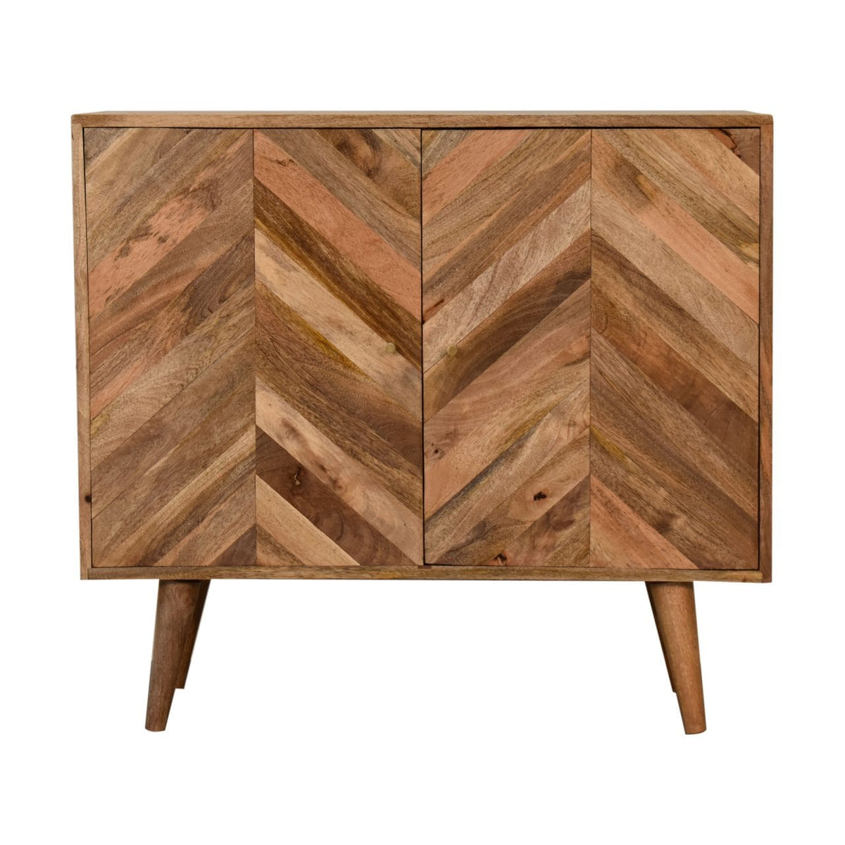 Rustic Lodge Muna Sideboard - Solid Mango Wood Buffet Cabinet for Dining Room - product view 2 showing handcrafted solid...
