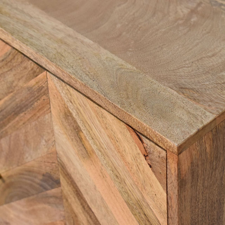 Rustic Lodge Muna Sideboard - Solid Mango Wood Buffet Cabinet for Dining Room - product view 6 showing handcrafted solid...