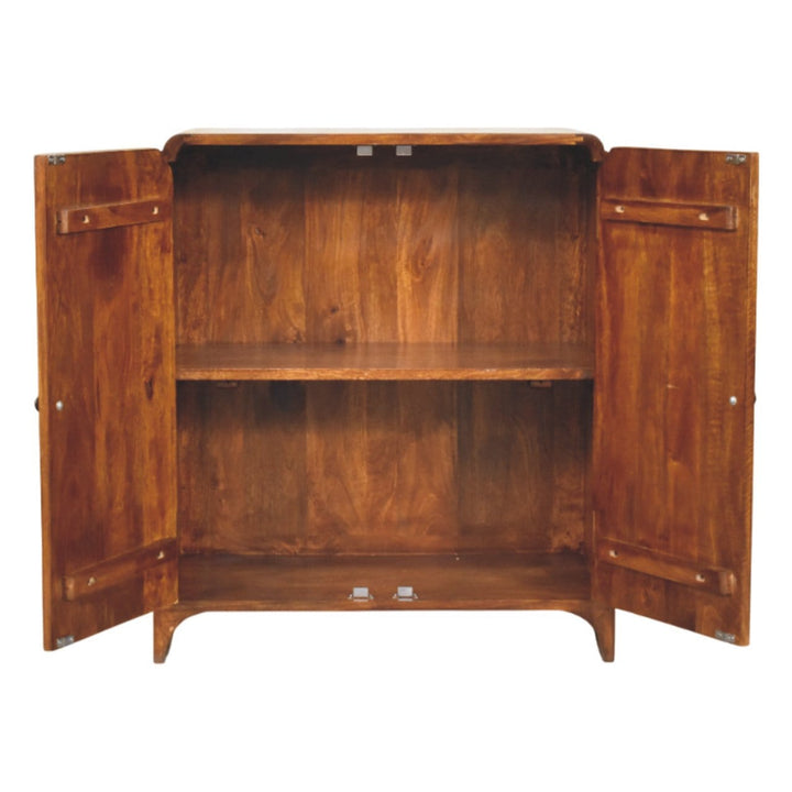 Rustic Lodge Newton Chestnut Sideboard - Solid Mango Wood Buffet Cabinet for Dining Room - product view 6 showing...