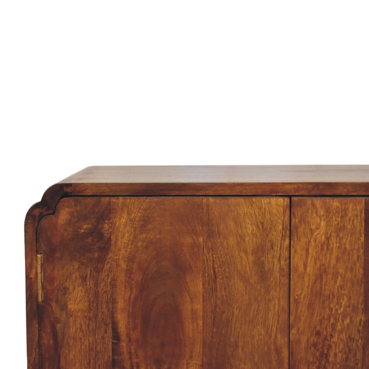 Rustic Lodge Newton Chestnut Sideboard - Solid Mango Wood Buffet Cabinet for Dining Room - product view 4 showing...