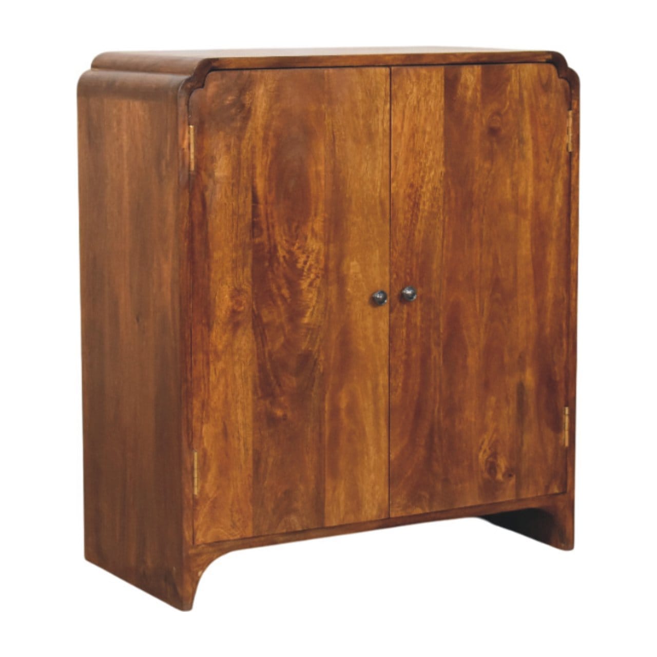 Rustic Lodge Newton Chestnut Sideboard - Solid Mango Wood Buffet Cabinet for Dining Room - product view 3 showing...