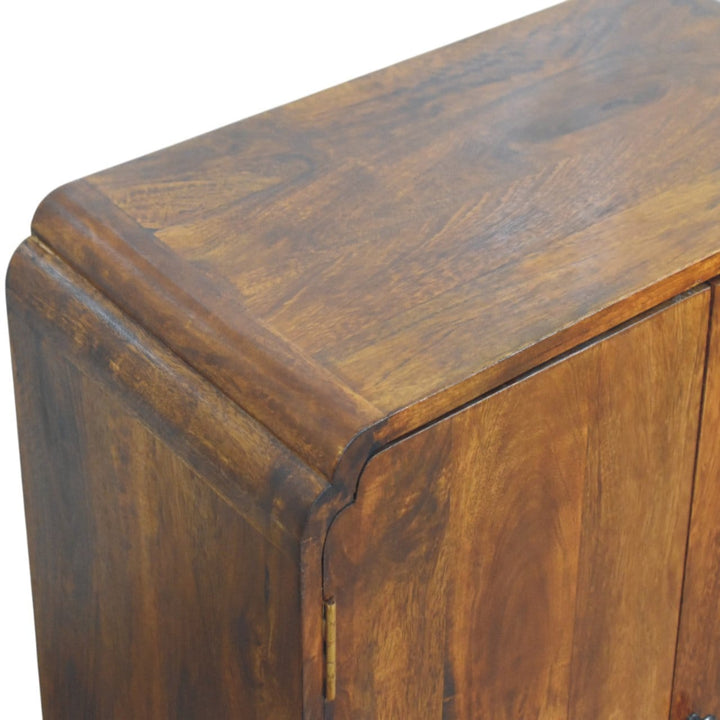 Rustic Lodge Newton Chestnut Sideboard - Solid Mango Wood Buffet Cabinet for Dining Room - product view 5 showing...
