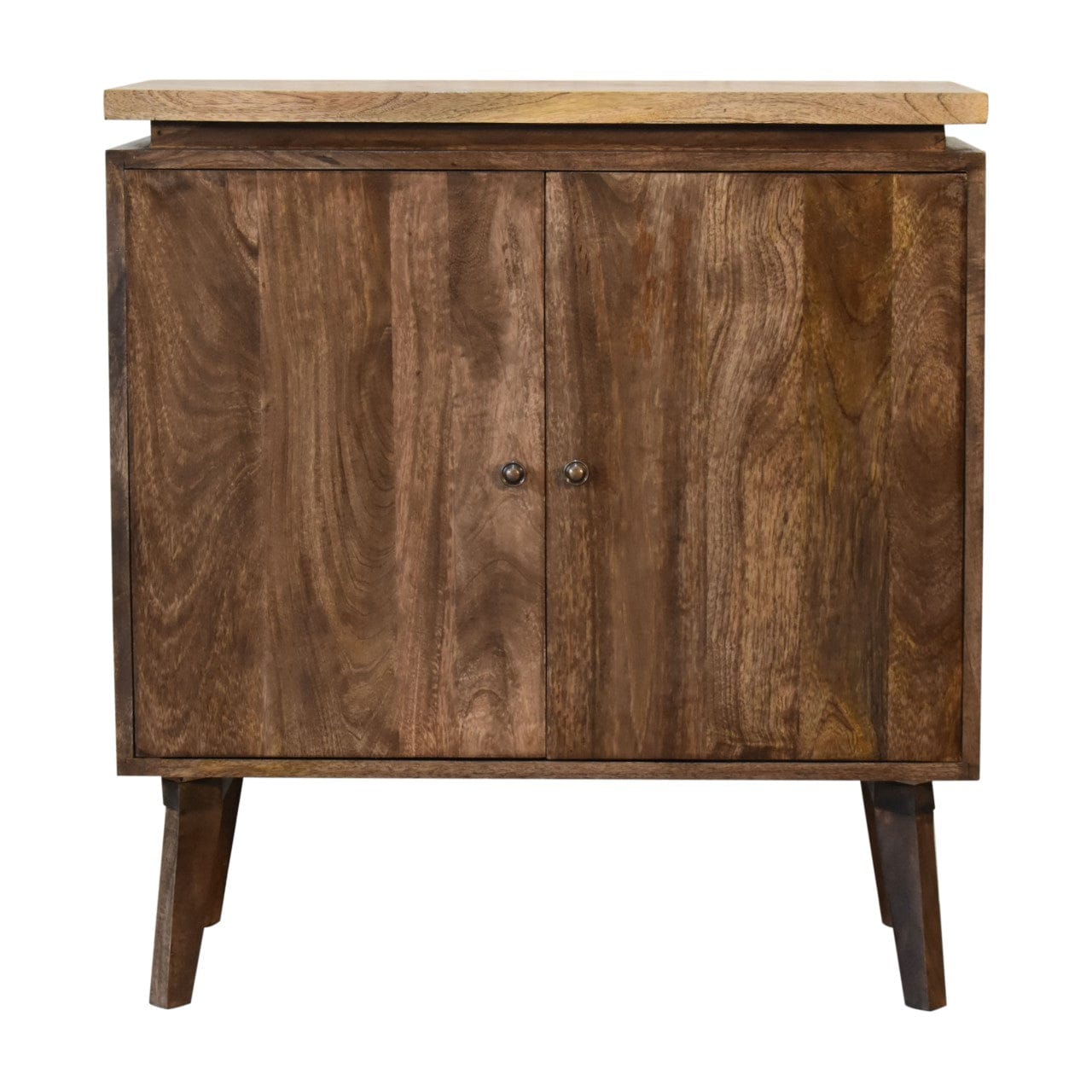 Rustic Lodge Platform Sideboard - Solid Mango Wood Buffet Cabinet for Dining Room - main view showing handcrafted solid...