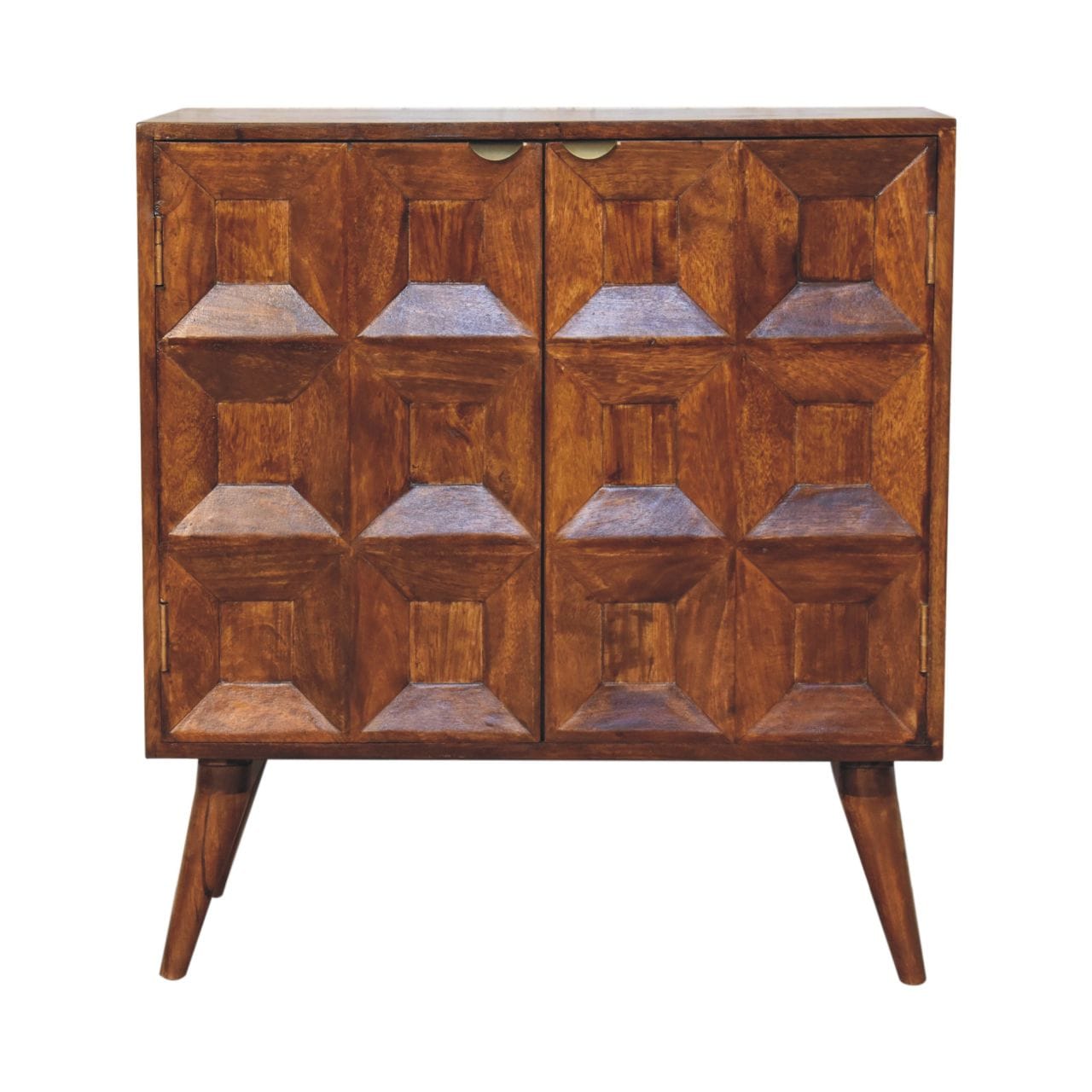 Rustic Lodge Quad Sideboard - Solid Mango Wood Buffet Cabinet for Dining Room - product view 2 showing handcrafted solid...