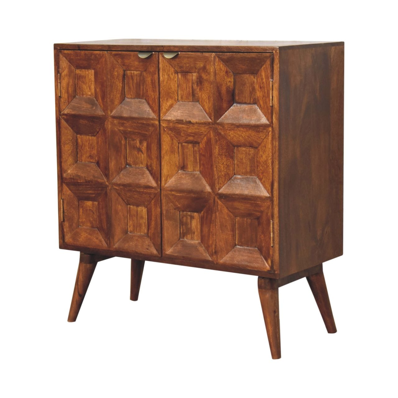 Rustic Lodge Quad Sideboard - Solid Mango Wood Buffet Cabinet for Dining Room - product view 4 showing handcrafted solid...