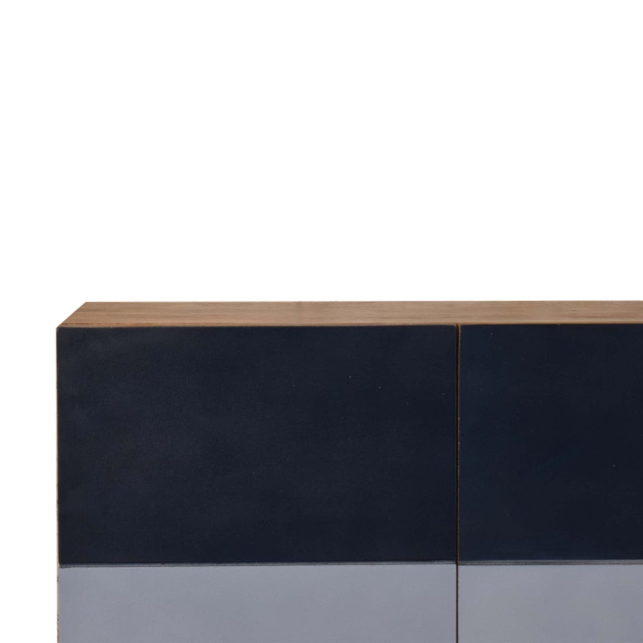 Rustic Lodge Quebec Blue Sideboard - Solid Mango Wood Buffet Cabinet for Dining Room - product view 4 showing handcrafted...