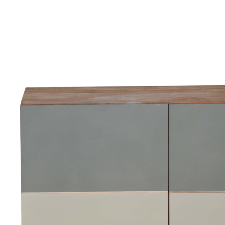 Rustic Lodge Quebec Green Sideboard - Solid Mango Wood Buffet Cabinet for Dining Room - product view 4 showing...