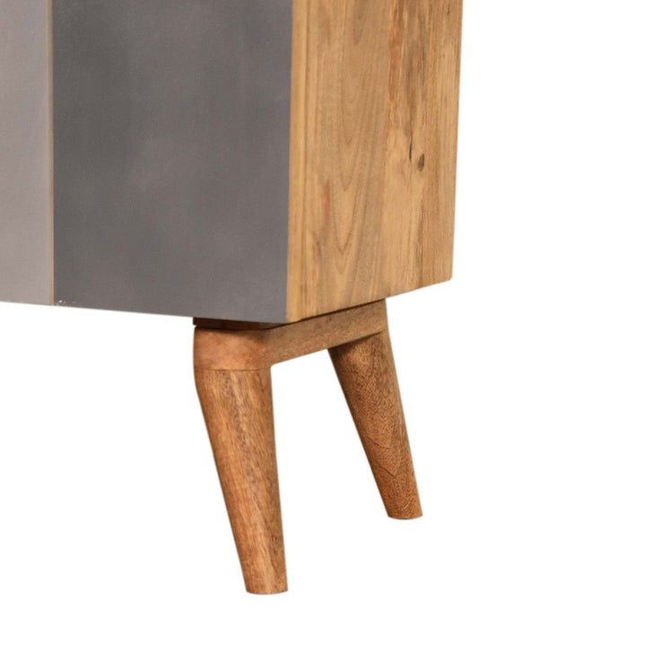 Rustic Lodge Quebec Grey Sideboard - Solid Mango Wood Buffet Cabinet for Dining Room - product view 7 showing handcrafted...