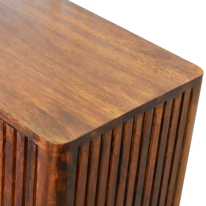 Rustic Lodge Reeve Sideboard - Solid Mango Wood Buffet Cabinet for Dining Room - product view 6 showing handcrafted solid...