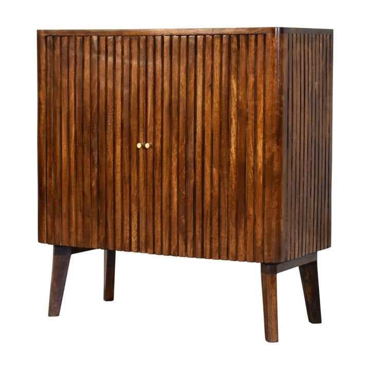 Rustic Lodge Reeve Sideboard - Solid Mango Wood Buffet Cabinet for Dining Room - product view 4 showing handcrafted solid...