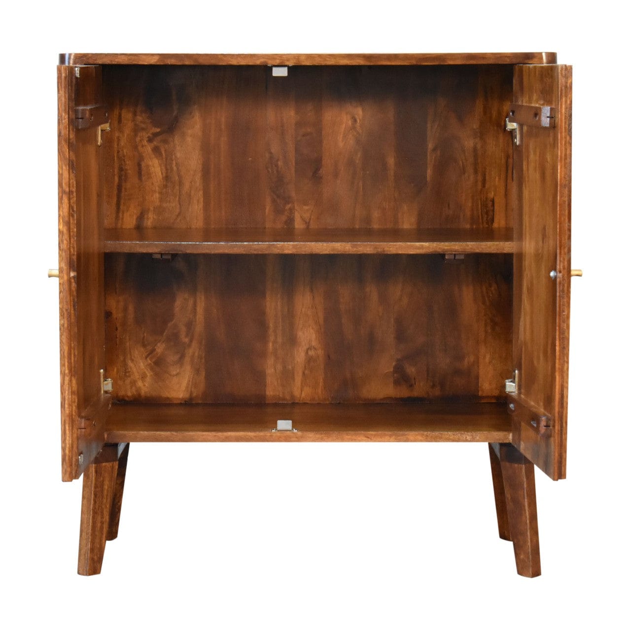 Rustic Lodge Reeve Sideboard - Solid Mango Wood Buffet Cabinet for Dining Room - product view 7 showing handcrafted solid...